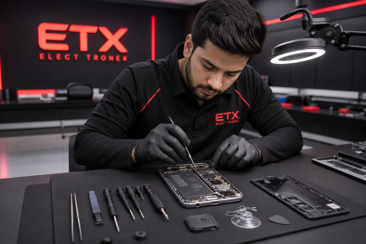 Phone repair workshop at Elect Tronex Wembley — iPhone, Samsung and laptop repairs